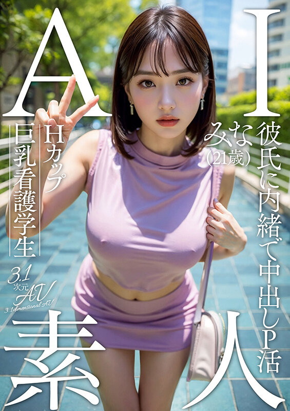 AI素人 Hカップ巨乳看護学生 みな（21歳）【3.1次元】 サンプル 1