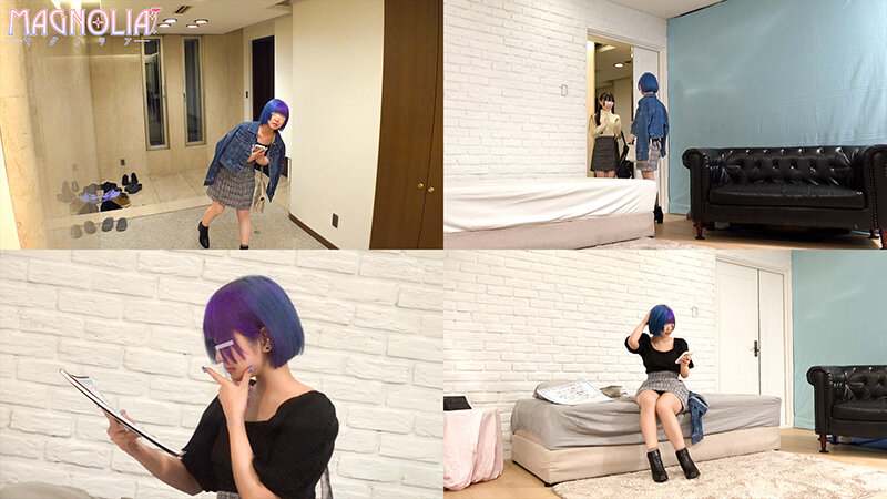 『女子大生の友情数珠つなぎ企画！友達を身代わりにして密室から脱出せよ！』舌ピアスがエロい青髪JDが挑戦☆突然のデカチン即ハメに困惑からのメロメロ連続絶頂…友達が到着するまで美尻を弾ませながらガン突き連続中出し♪【街角素人モニタリング♯りの♯21歳♯大学生】 サンプル 1