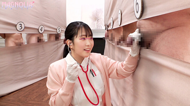 『心優しいナースがズラりと並んだチ○ポから手コキで担当患者のチ○ポ当てに挑戦！！』爆乳新人ナースが立ち並ぶ数多のチ○ポを触診検査…からの突然のデカチンぶっこみで困惑絶頂！デカパイを荒ぶらせながらガチイキ中出し昇天☆【街角素人モニタリング♯えな♯21歳】 サンプル 6