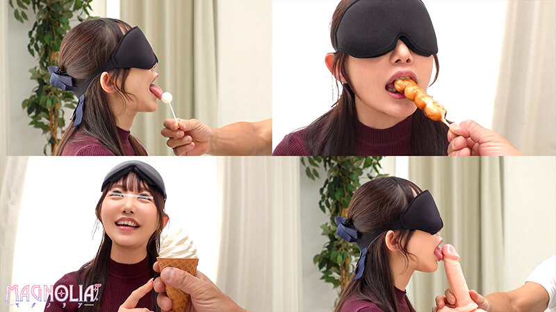 『唇美人な女子大生限定！！お口の中身を当ててみて？』笑顔が眩しいきゃわたんJDが目隠しして色んな物を食感テイスティング…突然現れたデカチンに大興奮しながら下のお口でもジュボジュボおチ○ポを頂いて腰振りが止まらない♪【街角素人モニタリング♯あきほ♯22歳】 サンプル 2