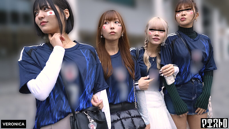 ゴールイン！美少女サポーター達とスタジアム外で秘密のオフサイド！【みゆ/ゆみ/れい/りん】Ver.みゆ＆ゆみ サンプル 1