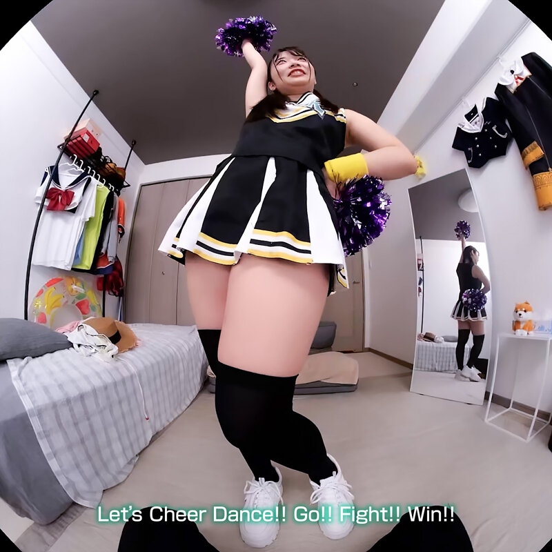 【VR】【8KVR】チアガールのTバック尻に即ズボッVR パンチラ…パン見せ…チアダンス！ツインテ可愛い彼女と過ごす最高に楽しいひととき！ 二葉エマ サンプル 6