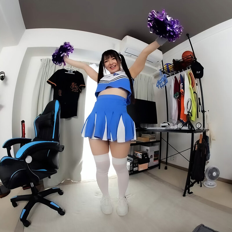 【VR】【8KVR】チアダンスに感激！これからこの黒髪巨乳とSEXします！天真爛漫な真白ムチムチボディの年下彼女と放課後中出しエッチ！ 真白ふわり サンプル 7