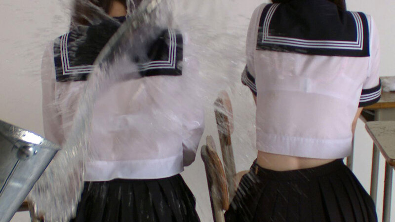 濡れて透けるセーラー服と下着 サンプル 12