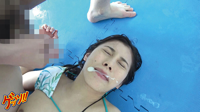 ひとりで泳いでいた水着娘がマナーの悪いDQNスイマーにプール痴●され中出し輪●で屈辱イキ サンプル 5