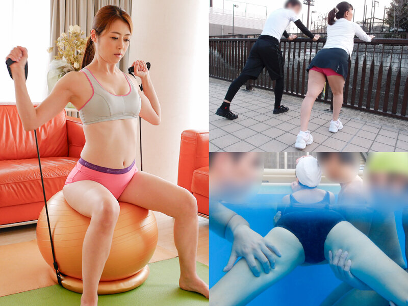 セクハラ三昧！美人フィットネス妻～むっちり肉感ボディから滴る汗…筋肉アスリートボディから溢れる愛液～52人8時間 サンプル 5