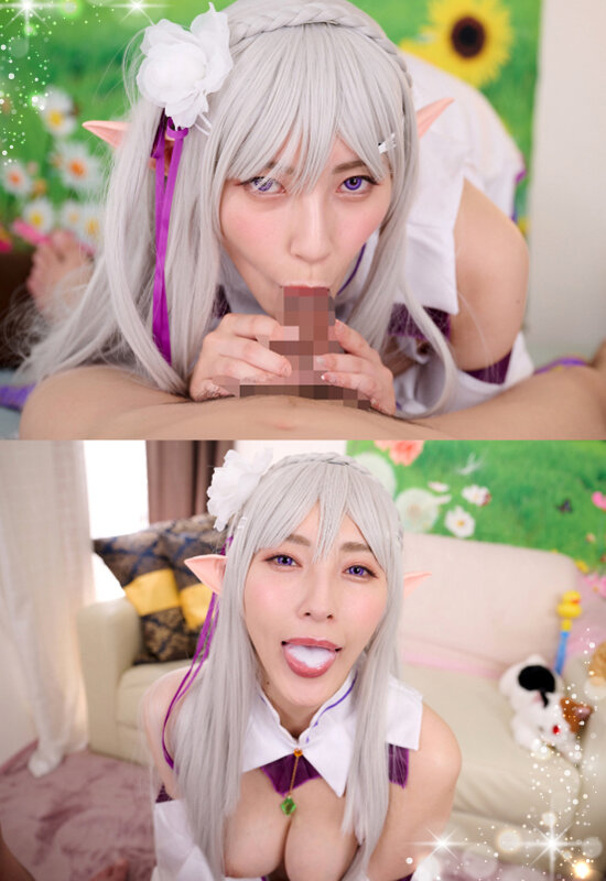 【VR】森沢かなちゃんと異世界エルフでコスプレ撮影会VR体験！えっちえちむちむちのめちゃエロ美白銀髪エルフと何度でも抜き戻りしちゃう濃密最高生ハメ中出しSEX！！ サンプル 9