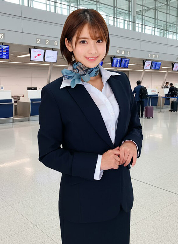 大手航空会社のキャビンアテンダントと童貞君が黒パンスト直穿き素股で超発情！？黒パンスト越しの童貞デカチン先っぽ3cm挿入！敏感なオマ○コの入り口をグリグリされて奥まで挿れて欲しくなっちゃったCAさんが生ズボッ筆おろし//優しくも腰振るガニ股騎乗位で連続仰け反り… サンプル 2