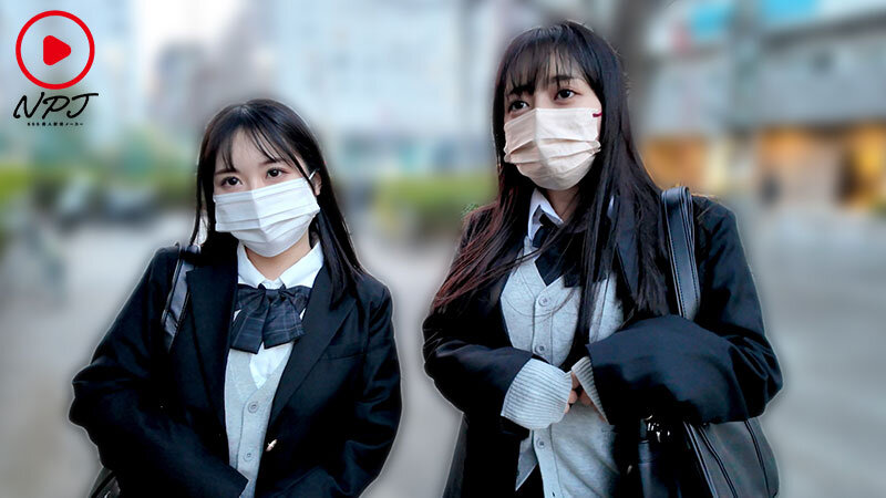 千●県船●市偏差値38女子校に通うおっぱい発育過剰J●塩対応マスク女子（SNSでパパ活始めたて）2人の中出しSEX映像公開 サンプル 1