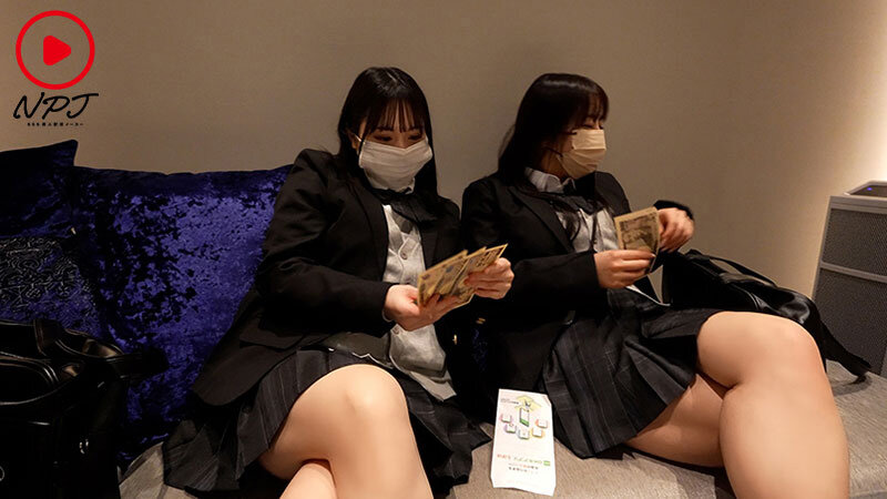 千●県船●市偏差値38女子校に通うおっぱい発育過剰J●塩対応マスク女子（SNSでパパ活始めたて）2人の中出しSEX映像公開 サンプル 2