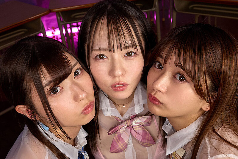 【VR】クラスの三連アイドルに包囲され、赤ちゃん精子が濃縮するまで焦らされるトライアングル中出し管理 サンプル 7